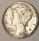 1923 Mercury Dime High Grade AU - UNC Near Full Bands