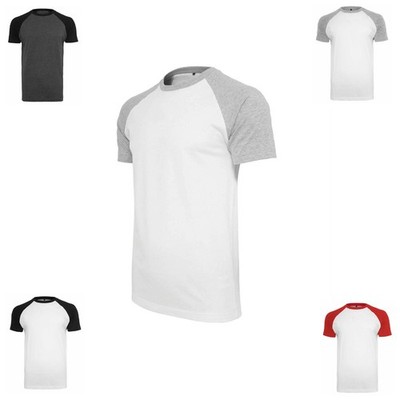 Build Your Brand Raglan Contrast Tee Herren T-Shirt Baumwolle bis 5XL