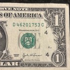 Eight Digit Broken Ladder Fancy Serial Number One Dollar Bill 0 Thru 7 — photo 2