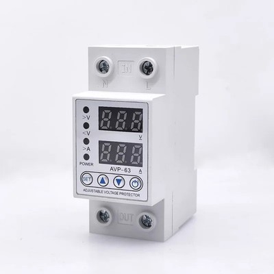 230V Relay Protector Adjustable Over Under Voltage Reclosing Limit Dual Display