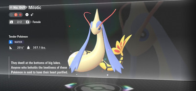Pokemon Legends ZA MEGA DIMENSION SHINY ALPHA MILOTIC MAX IVS EVS BUY2 GET 1