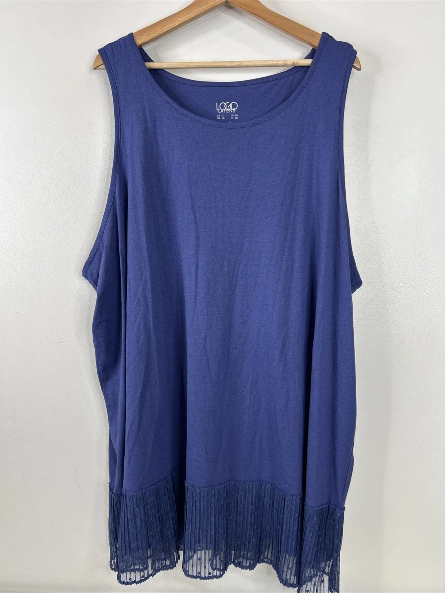 LOGO Layers Lori Goldstein Tunic Tank Top Size 1X Plus Broomstick Hem