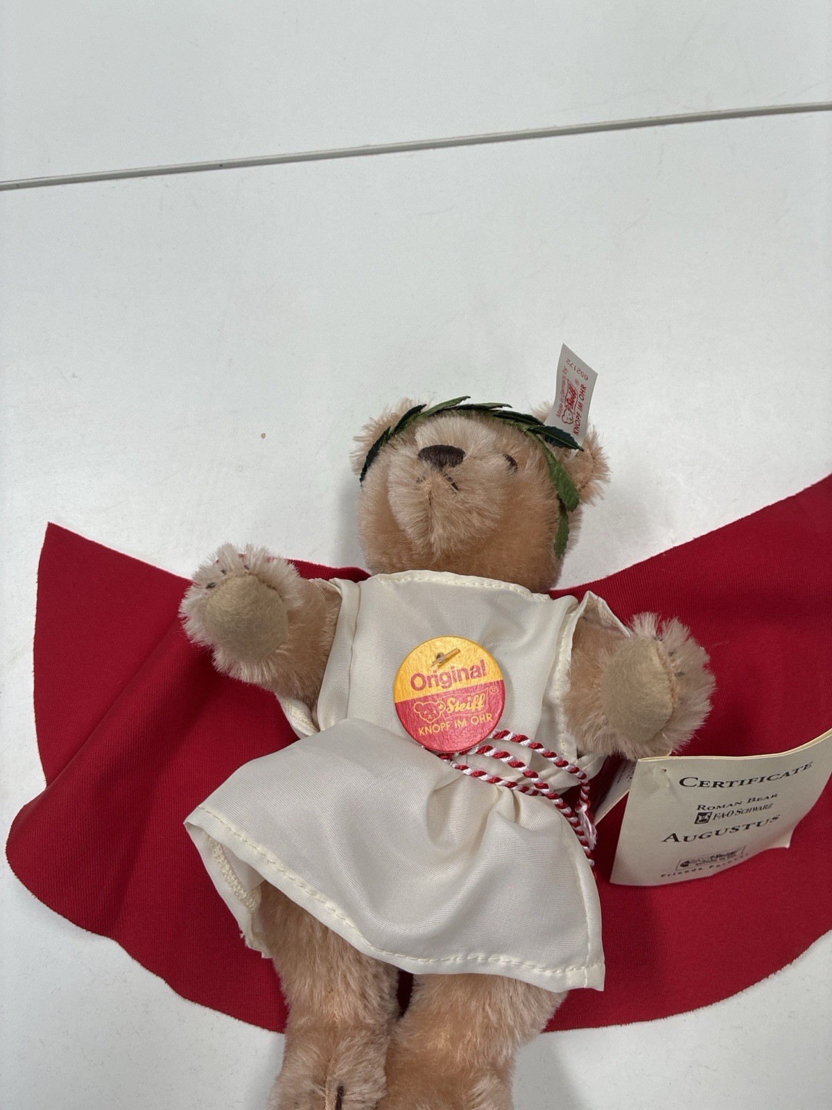 Steiff LE Augustus Roman Bear FAO Schwarz Mohair Tags COA 652172 Germany