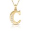 thumbnail 10 - 14K Solid Yellow Gold Block Initial "C" Letter Charm Pendant &amp; Necklace