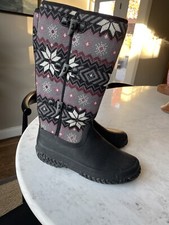 LaCrosse Women s Boots Size 8.5 Myrick Snowflake Black Pink White 14 Tall