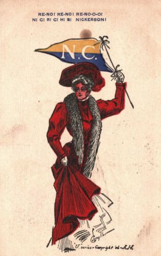 Portrait of North Carolina Beautiful Girl Woman Nickersoni Antique Postcard 1907