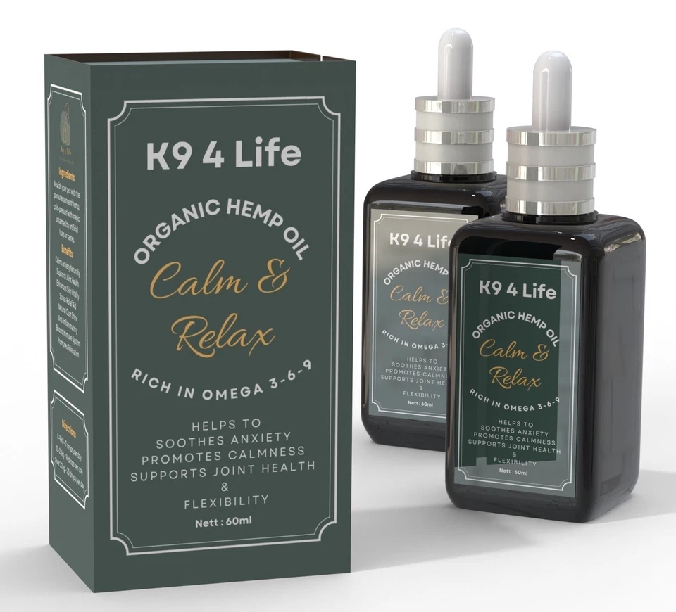 2 x 60,000mg 60ml High Strength Hemp Calming Oil Dogs and Cat 100% Pure Organic