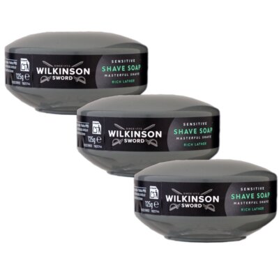 Wilkinson Sword Shave Soap Rasierseife 3 x 125 g sensitive Set
