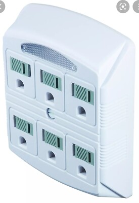 Philips 6-Outlet Wall Tap with Night Light Child Safety Locks White SPS2488WA/17