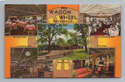 The Wagon Wheel Restaurant Multiple Views Rockton Illinois Postcard