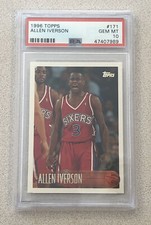 1996 TOPPS ALLEN IVERSON RC PSA 10  