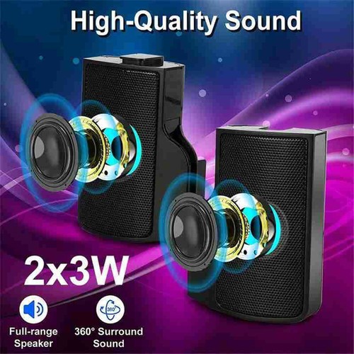 Haut-parleurs d'ordinateur audio basse stéréo 3,5 mm USB filaire barre de son pour ordinateur portable de bureau - Photo 5/10