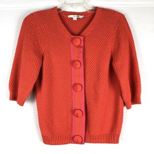 orange knit cardigan