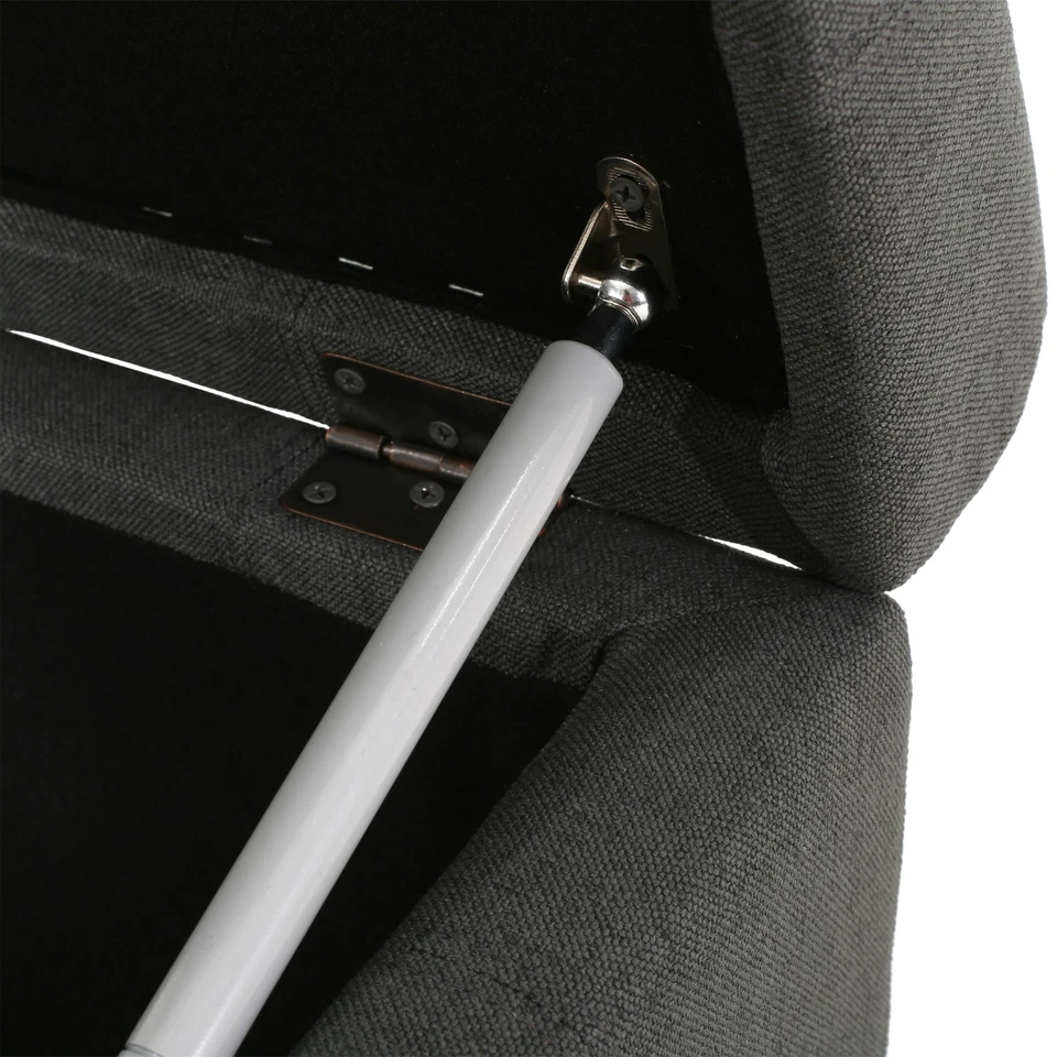 Piogor Contemporary Tufted Fabric Storage Ottoman - Image 3 of 4