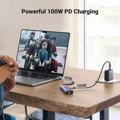 UGREEN Revodok USB C Hub Ethernet, 6-in-1 USBC Hub w/ 1000Mbps Ethernet, 4K HDMI - Photo 3/8