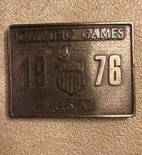 Vintage USA Olympic Games Sports Olympics 1976 Bergamot Brass Works Belt Buckle
