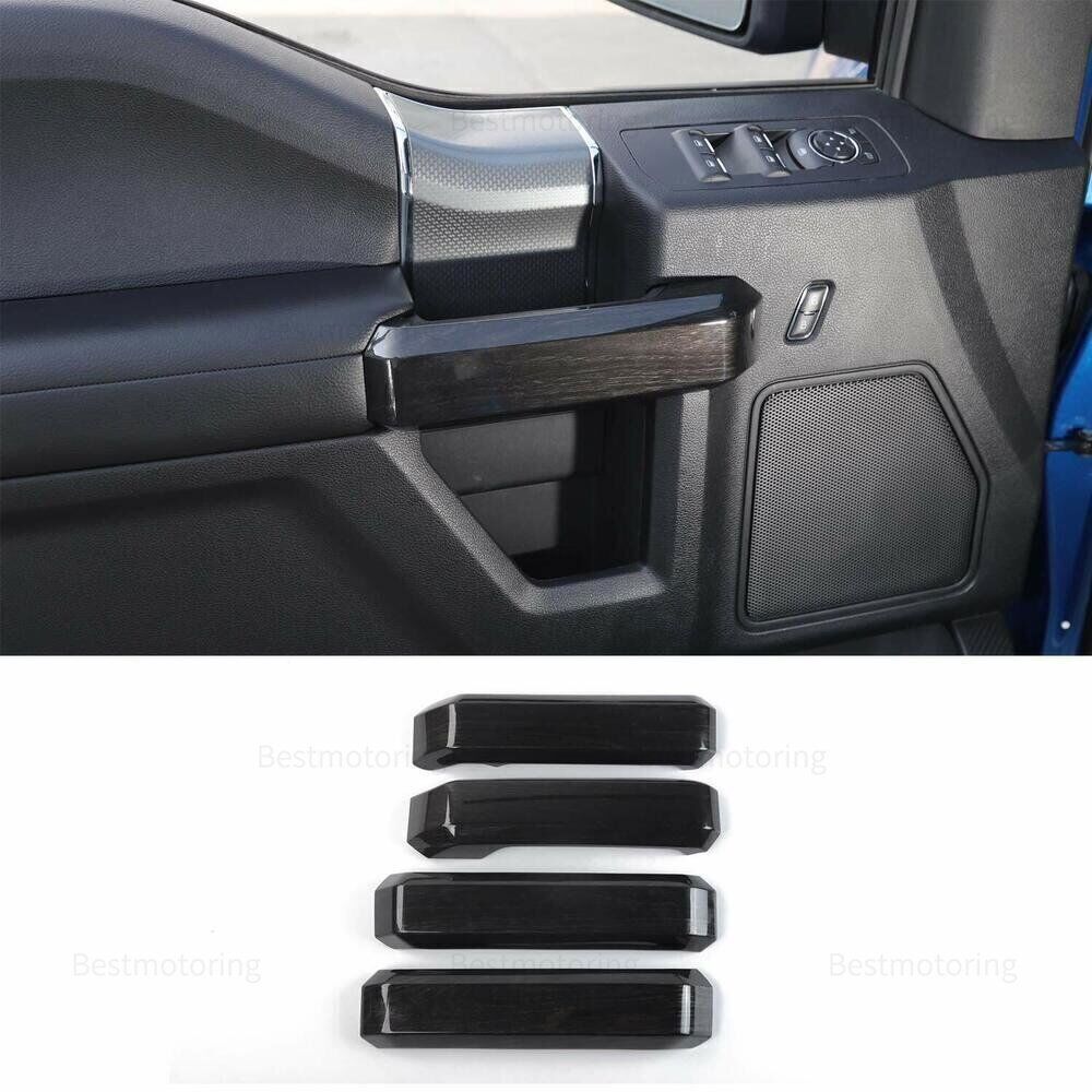 For 17-22 F250 F350 Black Wood Grain Inner Molded Door Handle Trim Cover Molding