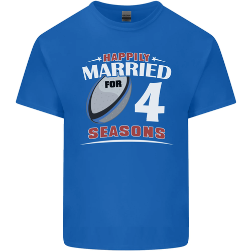 4 Year Wedding Anniversary 4th Rugby Mens Cotton T-Shirt Tee Top - Picture 96 of 107