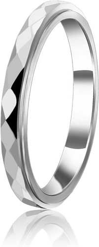 3mm Titanium Steel Anxiety Rings for Women Men Multi-faceted Wedding Band Fidget