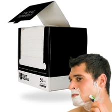 50 Pack Disposable Cotton Shaving Towels for Men Soft Grooming Face Cloth