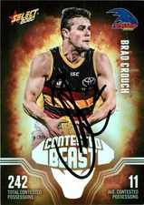 Signed 2020 Adelaide Crows AFL Select Contested Beast Card - Brad Crouch