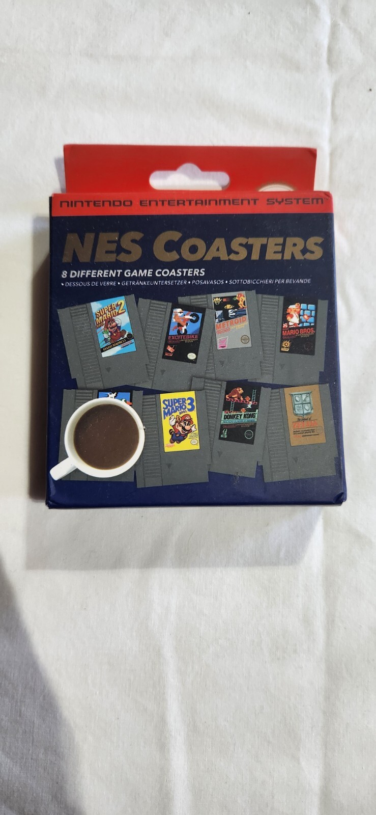 Nintendo NES 8-Different Game Cartridge Chipboard Coasters NEW in Box ...