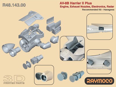 RAYMOCO R48.143.00 1/48 AV-8B Harrier II Plus  Engine Nozzles Electronics Radar