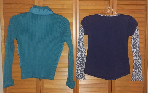 Junior Girls Size 14 Shirt and Zip Up Sweater Jacket - Picture 2 of 8