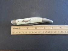 VTG Imperial USA PROV Fish Shield Toothpick Serrated 2 Blade Pocket Knife