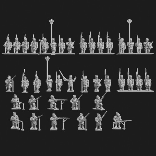 48x 15mm/1:100th French FPW Infantry in Greatcoats 1870-71 (Turner Miniature - Bild 1 von 2