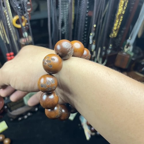 20mm Blitzschlag Holz Jujube Holz Armband Taoist Hand Schnur Amulett Perlen - Bild 6 von 7