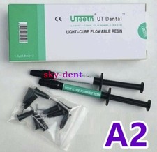 UT Dental Composite Light Cure Flowable Resin 2x Syringes A2 Shade Tooth Filling