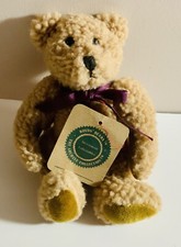 Vintage Boyds Bear BRUCE Tan with Burgandy Bow. Original Tags Still Attached.