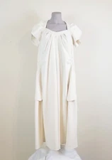 Carven NWT $450 Ivory Smocked and Draped Midi Length Dress FR 40 US 8 M *READ