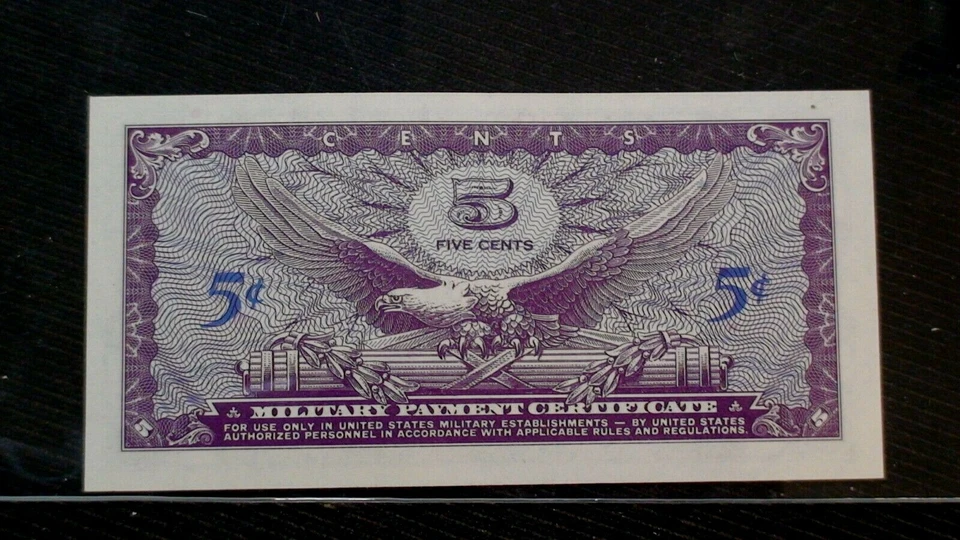 PCGS GEM 67 PPQ SERIES 641 FIVE CENTS MILITARY PAYMENT CERTIFICATE 5C NOTE! - Image 3 of 4