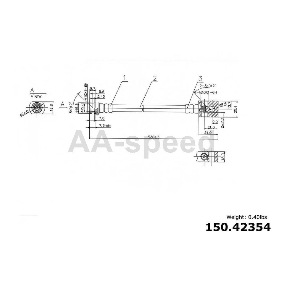 Тормозная магистраль гидравлического шланга заднего тормоза для Nissan D21 1994 1993 1992 1986 - Изображение 3 из 4