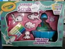 NEW Crayola Scribble Scrubbie Pets 12 pc OCEAN LAGOON PETS 6 washable markers