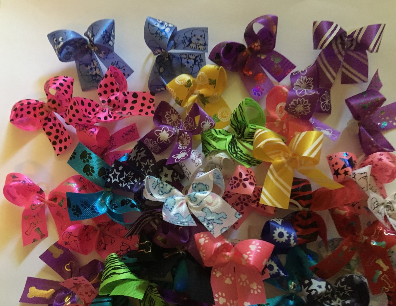 50 Small Dog Grooming Bows Variety Pack Dog Bows Yorkie Shih tzu