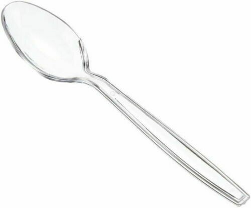 Plastic Tea Spoons Clear Forks Knives Disposable Cutlery Parties Weddings BBQ - Picture 4 of 7