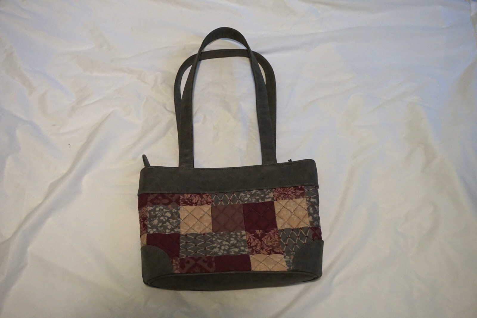 Donna Sharp Medium Gray Mauve Patchwork Quilted H… - image 1