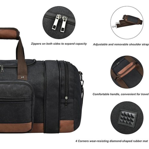 Travel Duffle Bag Multi Pocket Carry On Gym Overnight Weekend Luggage Bag New - Picture 5 of 7