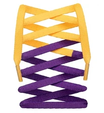 LitLaces - Flat Half Printed Two Tone Replacement Shoelaces for Union Jordan 1