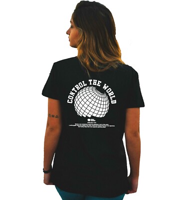 Unisex Slim Fit T-Shirt - Control The World V2 Original Student Sommer Crewneck