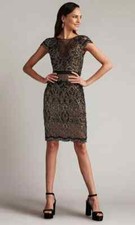Tadashi Shoji Sequin Lace Body-Con Cocktail Dress-Size 4