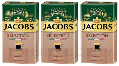 3 JACOBS SELECTION CREMA ITALIANO Ground Coffee Packs 500g 18oz