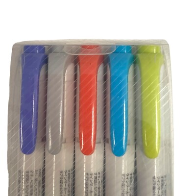 Zebra Highlighter Mild Liner 5 Colors - Gray, Lime, Turquoise, Orange, Purple