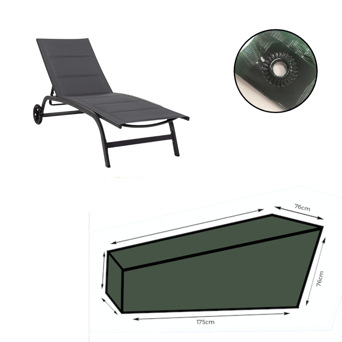 Yuzet XT Sun Lounger Cover  Outdoor 100% Waterproof Extra Strong