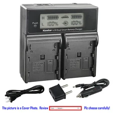 Kastar Battery LCD Dual Fast Charger for BP-970G Canon GL2 GL-2 MV1 MV10 MV10i