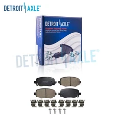 Pair Rear Ceramic Brake Pads with Hardware for Fiat 500X Jeep Renegade Compass