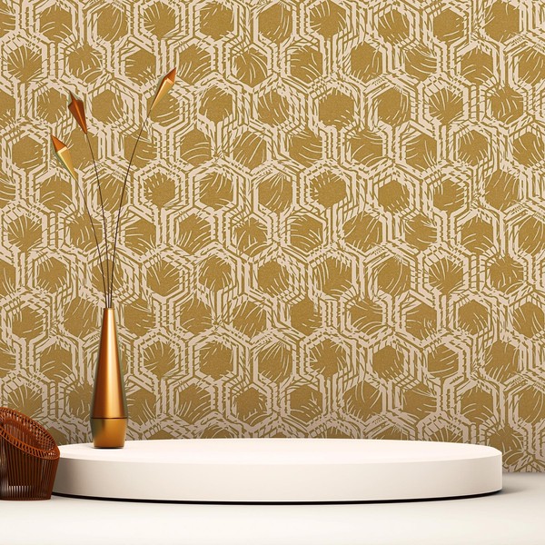 Tadessi Vliestapete Grafik Tino M1-No.2355 Gold Geometrisch Modern-image